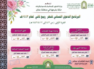 إسلامية جازان تنظم البرنامج الدعوي النسائي لشهر ربيع الثاني 