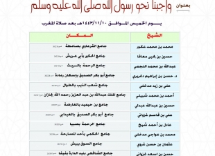 في بيان الواجب نحو رسول الله صلى الله عليه وسلم ) اسلامية جازان تطلق الجولة الدعوية السابعة في عدد من محافظات المنطقة 