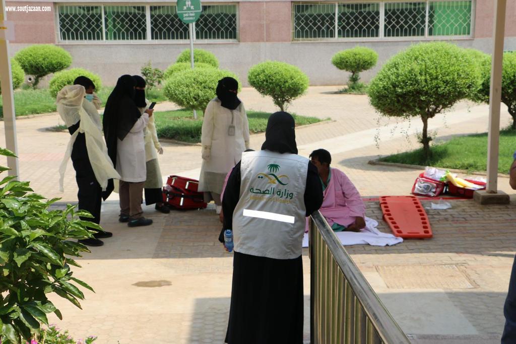 مستشفى إرادة والصحة النفسية بجازان ينفذ خطة إخلاء لحريق وهمي بالتعاون مع إدارة الطوارئ و الازمات بصحة جازان