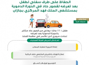 الحفاظ على طرف سفلي لطفل بعد تعرضه لقصور حاد في الدورة الدموية بمستشفى الملك فهد المركزي بجازان