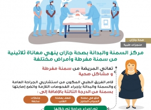 مركز السمنة والبدانة بصحة جازان ينهي معاناة ثلاثينية من سمنة مفرطة وأمراض مختلفة